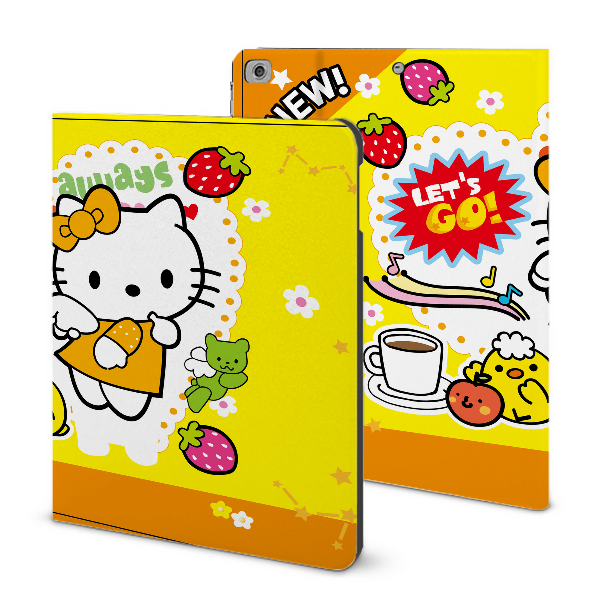 （画像用） Hello Kitty ハローキティ IPad ケース ブック型 PUレザー TPU 耐衝撃 軽量 薄型 ペン収納なし 全面保護 IPad 各モデル対応